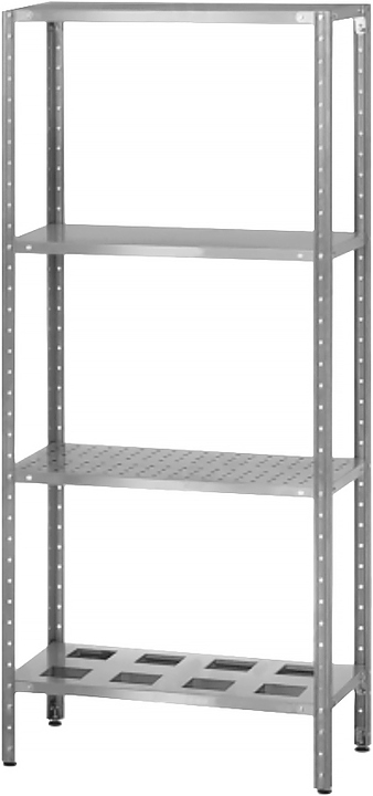 Стеллаж полочный комбинированный Mecon Norma СПЛ 1200х400х2000 мм, полки-решетки, 4 шт.