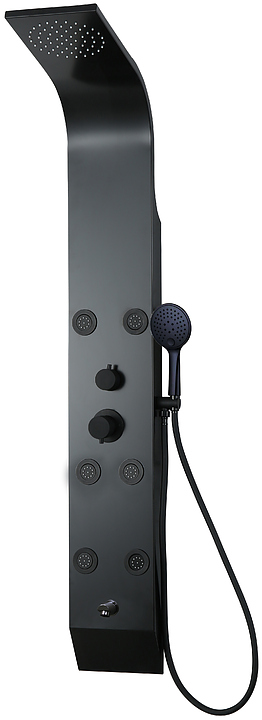 Панель душевая гидромассажная Taliente ТА-G-A02Bb+s с изливом, чёрная