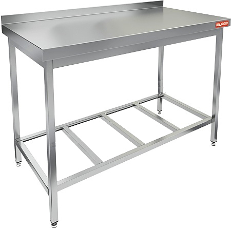Стол пристенный с бортом и полкой-решеткой HICOLD НСО-13/6БР