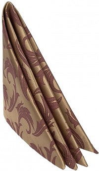 Салфетка сервировочная Luxstahl Мати 450х450 мм бордо с золотом (перья)