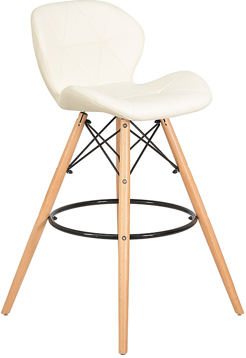 Стул барный DOBRIN 302B-LMZL BUTTERFLY BAR (кремовый, светлый бук)