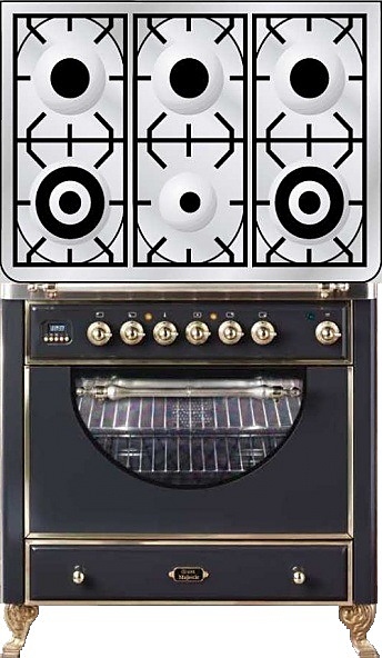 Газовая плита с духовым шкафом ILVE MCA-906D-E3