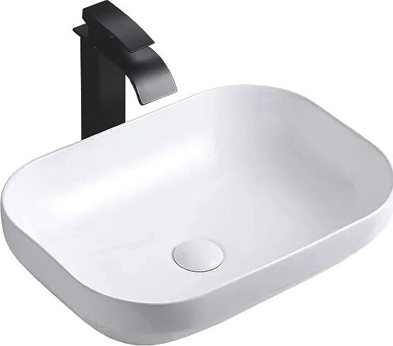 Раковина накладная Mira MR-3651 51х36 см, без отв. под смеситель, керамика