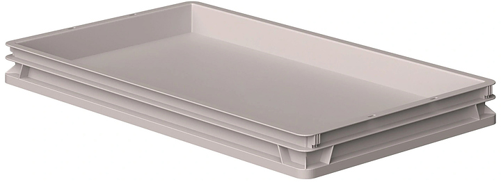 Ящик универсальный iPlast 740x440x70 мм ЭКО, сплошной, светло-серый