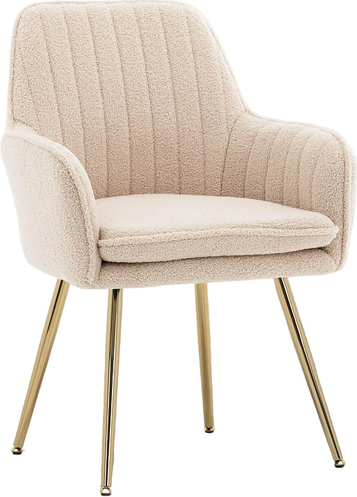 Стул Hesby Tranquil Synchrony (букле / металл) бежевый / золото