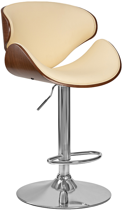 Стул барный DOBRIN 4905-LMZ-N KARTER (коричневое дерево, кремовый) 2 шт.
