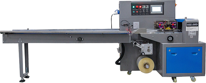 Машина упаковочная Hualian DXDZ-250XD (3 servo, лент. 150 мм, рег.форм., min bag L 65, H 40, 2-х позиц.нож)