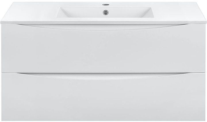 Тумба под раковину Vincea Mia 1000 G.White 100,6х46 см, с 2 ящиками, подвесная, белая глянцевая