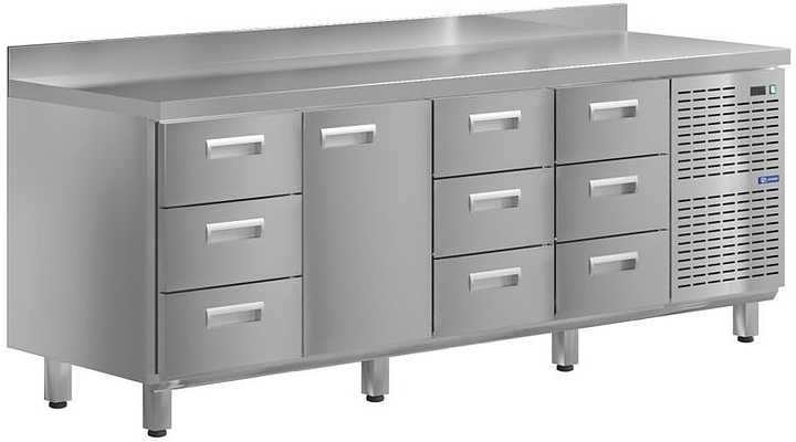 Стол холодильный KAYMAN КСХ-3133/70 (1 дверь, 9 ящиков)