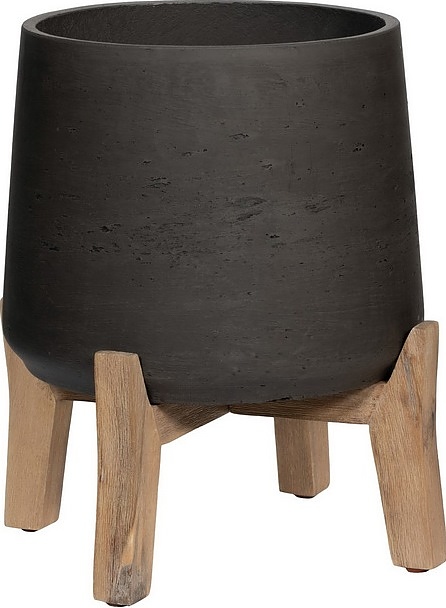 Кашпо Pottery Pots Patt (50,5х57,5 см) с подставкой, черное