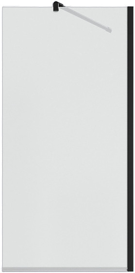 Шторка для ванны TIMO TC-90/03C-8 90х140 см, неподвижная, стекло прозрачное, профиль черный