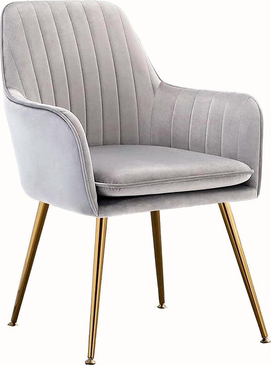 Стул Hesby Tranquil Synchrony (велюр / металл) серый / золото