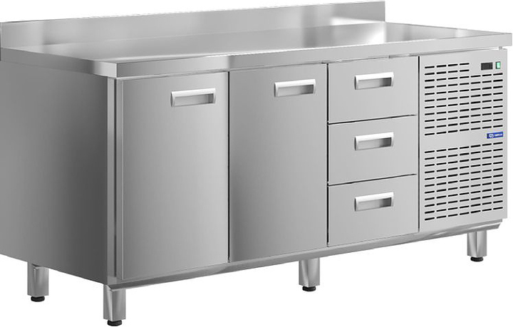 Стол холодильный KAYMAN КСХ-113/70 (2 двери, 3 ящика)