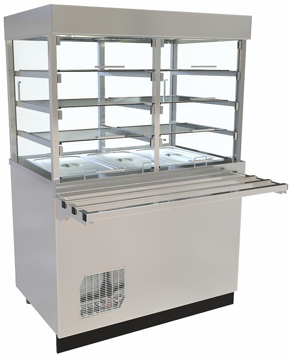 Прилавок-витрина холодильный Abat Сэйла ПВВ(Н)-70Е-С-НШ нерж.