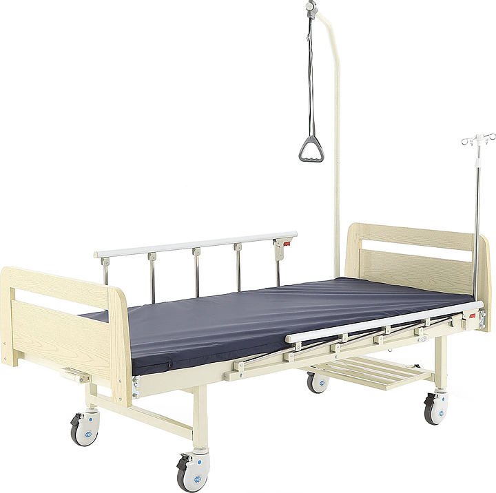 Кровать медицинская механическая Med-Mos Е-17В (ЛДСП светлое дерево) с РУ