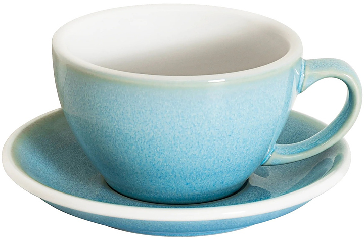 Кофейная пара Loveramics Egg Latte Cup 300-106BIB/141BIB 300 мл, голубой лёд (ice blue)