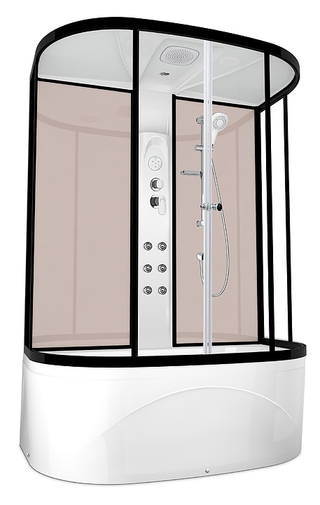 Душевая кабина с гидромассажем и блоком управления Domani-Spa Neat high DS01N158HPcCl10 150х80 см