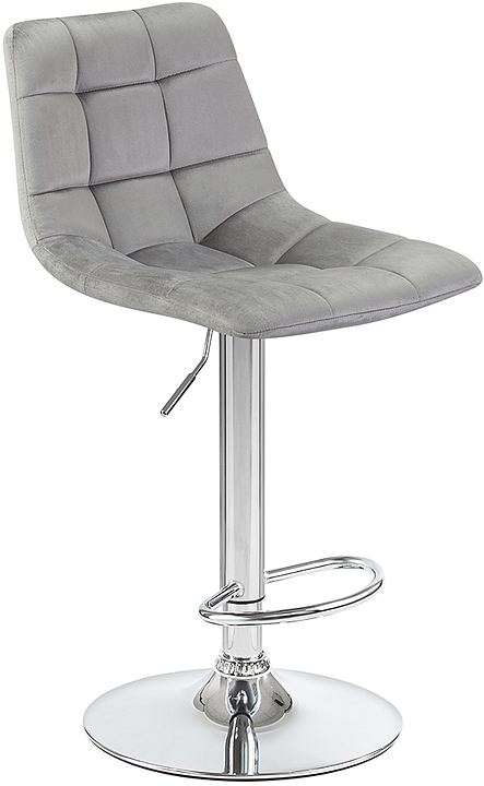 Стул барный DOBRIN 5017-LM-N TAILOR (серый велюр, хром) 2 шт.