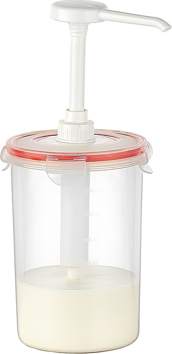 Диспенсер для соуса Gastroplast 1500 мл d=12 см h=18/30 см с дозатором 25 мл (полипропилен) прозрачный