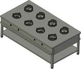 Плита газовая Вулкан KSW 08 8166 WOK