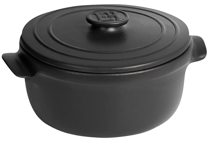 Кокотница для запекания Emile Henry Solo 77624  d 170 мм h 135 мм керамика, черный