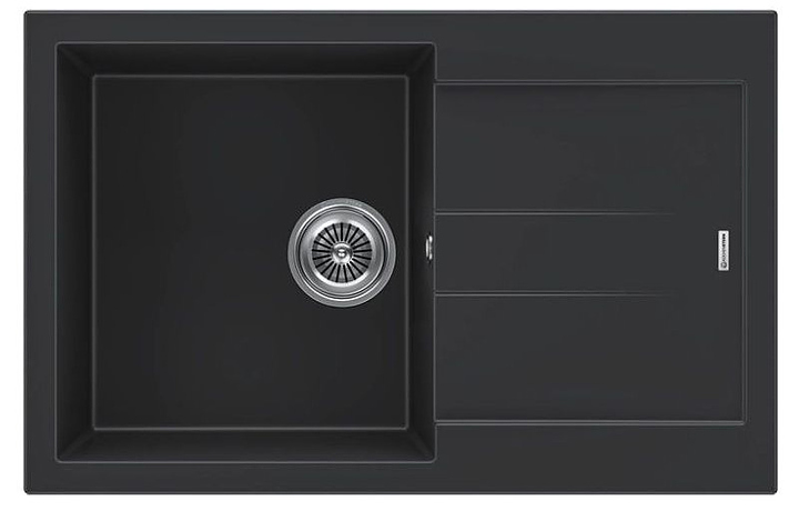 Кухонная мойка KUCHENSTERN 206BL20 PLAT 50 α-Granit 780х500х200 мм черный