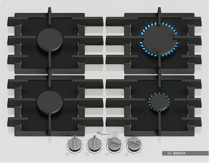 Варочная панель газовая Bosch PPP6A2I40R белое стекло