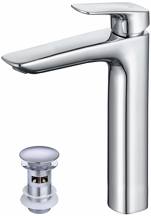 Смеситель для раковины Aquatek Вега AQ1005CR с донным клапаном, хром