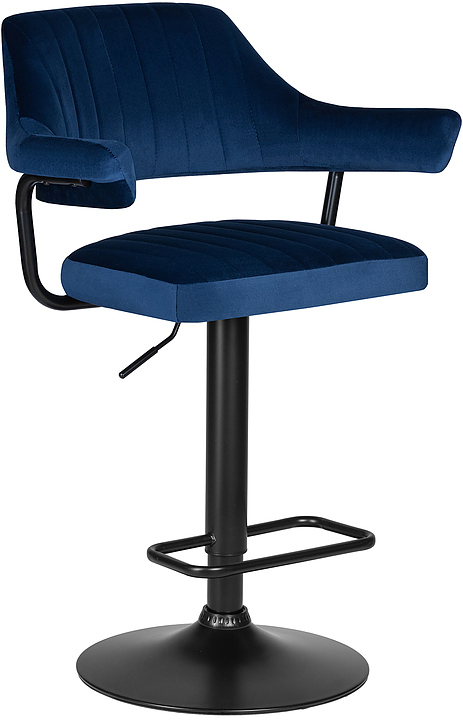 Стул барный DOBRIN 5019_BlackBase-LM CHARLY BLACK (синий велюр, черный металл)