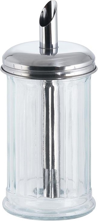 Сахарница APS 79824 320 мл d=7,5 см (стекло) с дозатором (нерж. сталь)