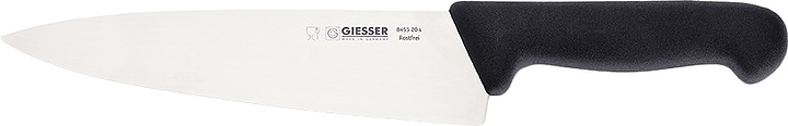 Нож поварской Giesser 8455 20 L=20 см (нерж. сталь / пластик) с черной рукояткой