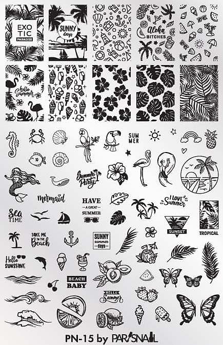 Пластина для стемпинга ParisNail PN-15 (95х145 мм)