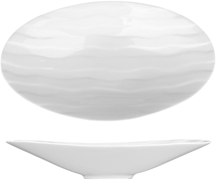 Блюдо сервировочное P.L. Proff Cuisine Asymmetry White F1512-10.5 26,5х15,5 см овальное белое