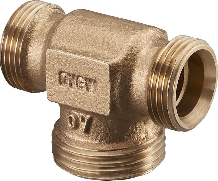 Тройник Oventrop Cofit S 1504569, PN 10, G 1 1/4" (НР) - G 1 1/4" (НР) - G 3/4" (НР), бронза