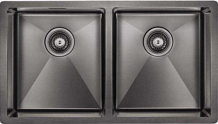 Мойка кухонная Paulmark Dopplet PM507844-GM вороненая сталь
