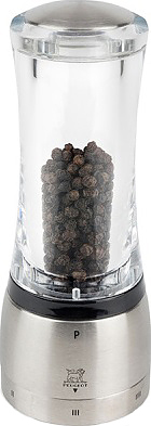 Мельница для перца Peugeot Daman 25427, 60х160 мм, акрил / нержавеющая сталь / металлический измельчитель, прозрачная