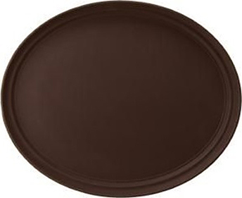 Поднос MGprof 77907 77х64 см (полипропилен прорезиненный) овальный коричневый