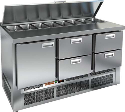 Стол для салатов HICOLD SLE1-122GN (1/3) с крышкой