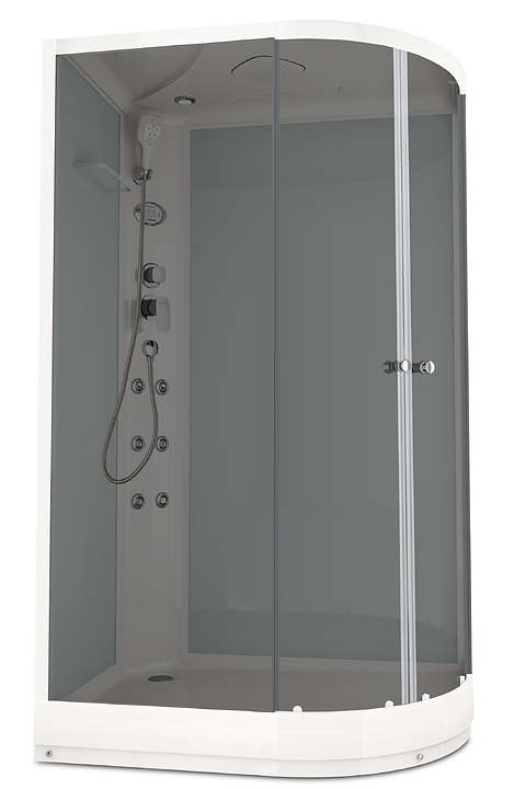 Душевая кабина с гидромассажем и блоком управления Domani-Spa Delight 128 L DS01D128LLWT10 120х80 см