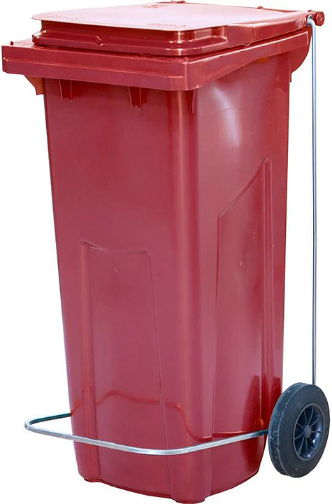 Контейнер для мусора ТАРА.РУ МКТ 120 с педалью П, красный