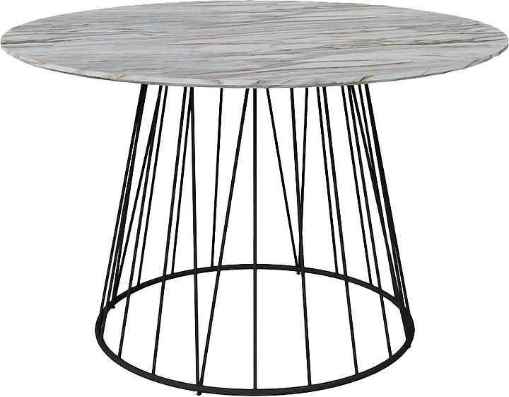 Стол обеденный Hesby Evoke Enchantment (МДФ / металл) белый / черный