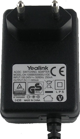 Блок питания для IP-телефона Yealink 5VDC.600mA