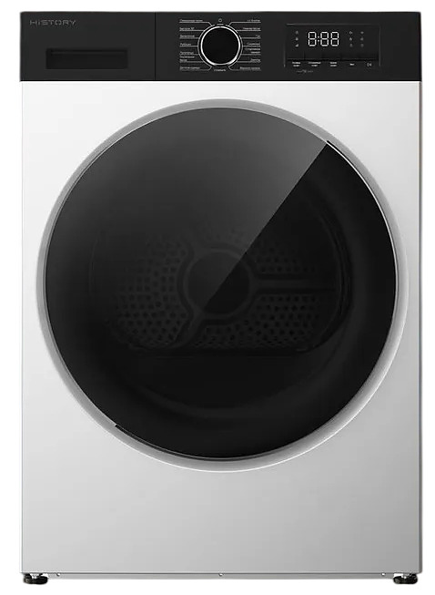 Сушильная машина HiSTORY HDWF 858 TLW 4 8 кг белый, черный