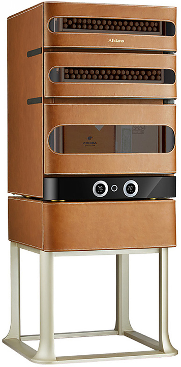 Шкаф для сигар Afidano L3 коньячная кожа