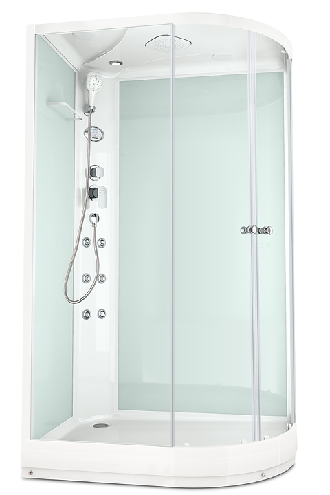 Душевая кабина с гидромассажем и блоком управления Domani-Spa Delight 128 L DS01D128LLWCl10 120х80 см