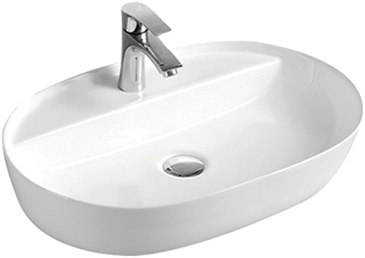 Раковина накладная Mira MR-6142 61х42 см, с отв. под смеситель, керамика