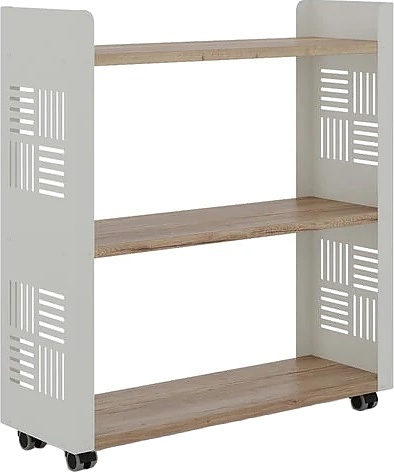 Стеллаж мобильный КОБОР SM3-90/30 white/natural