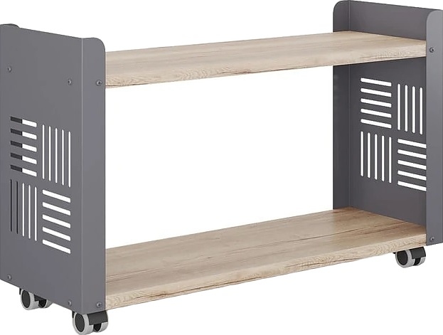 Стеллаж мобильный КОБОР SМ2-90/30 graphite/natural