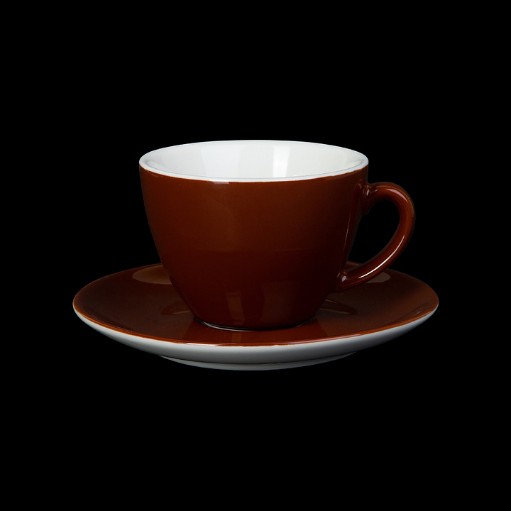 Чайная пара Corone Gusto 4613/4615 200 мл (фарфор) коричневая
