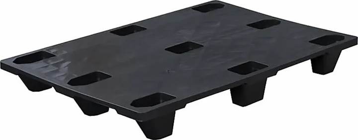 Паллет ТАРА.РУ DP 1208 S (Q4) 1200x800х130 мм (сплошной на 9 ножках) черный